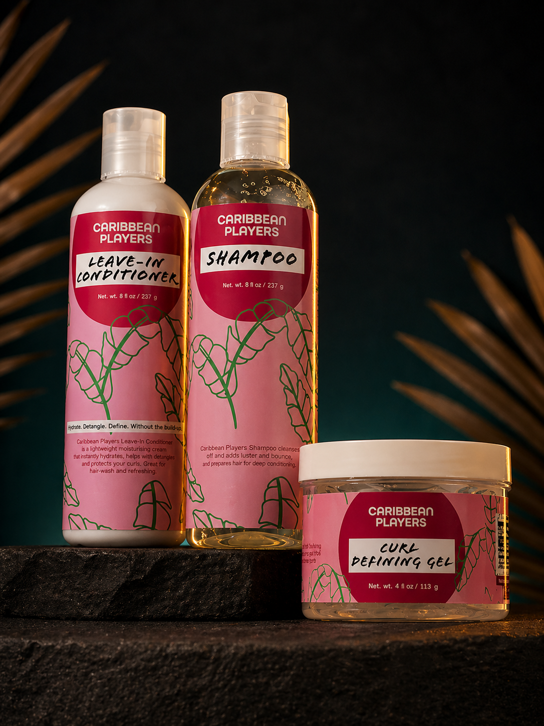 Caribbean Players — Leave-In Conditioner, Shampoo, and Curl Defining Gel