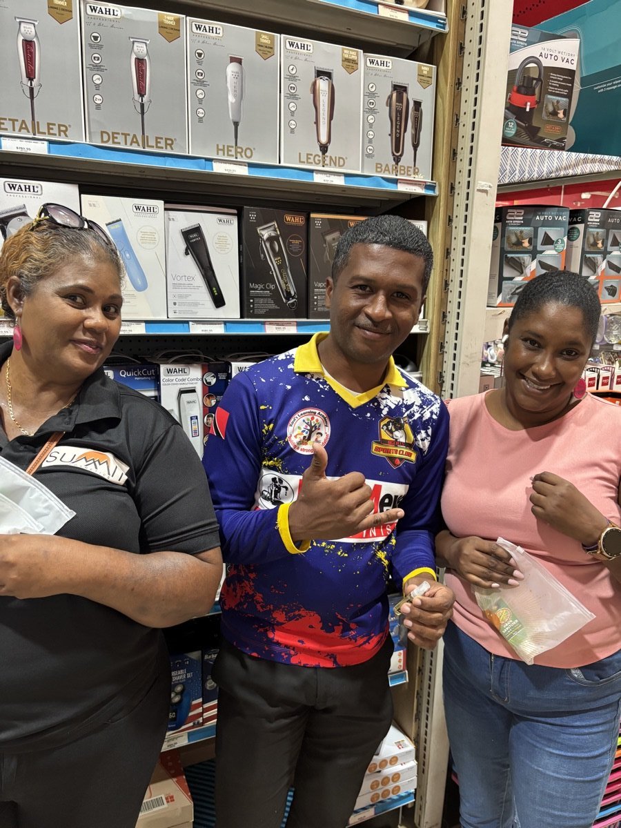 Summit Cosmetics in-store display and customers